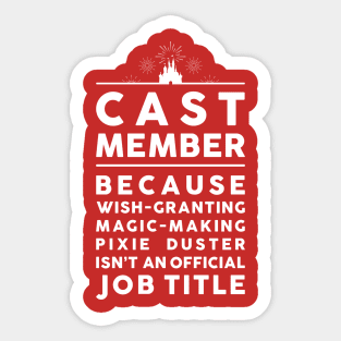 Cast Member Job Title Sticker